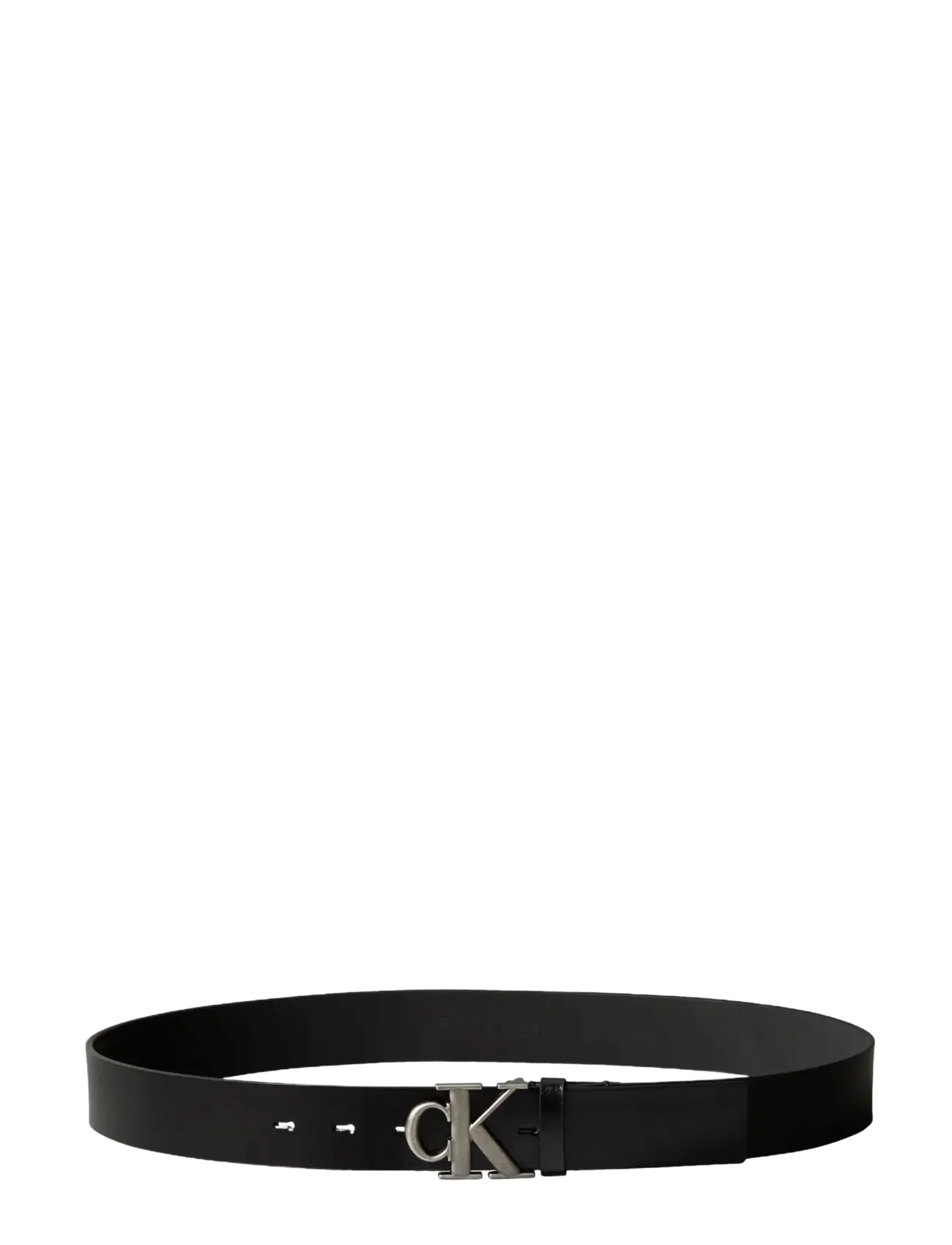 Calvin Klein - CK BUCKLE TUMBLED 35MM - bælter - black antique silver - 1