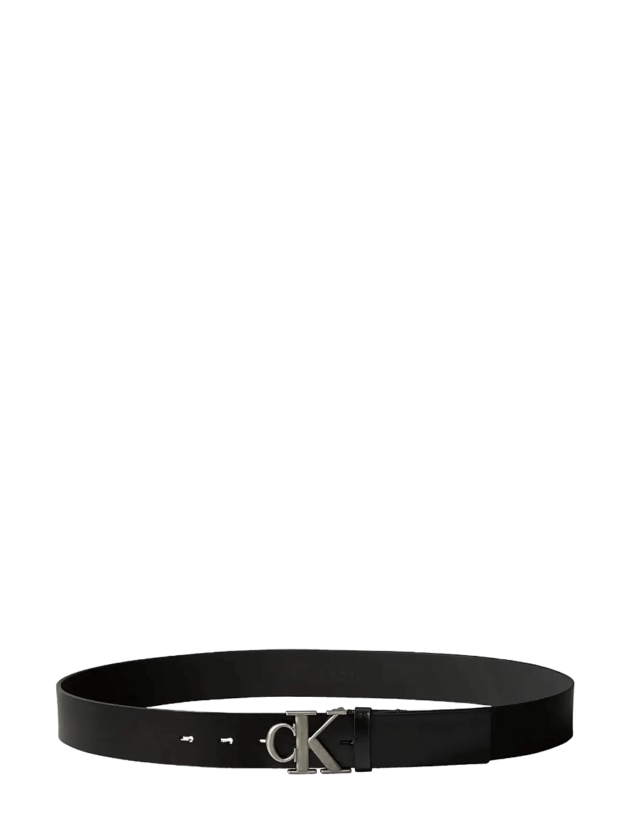 Calvin Klein - CK BUCKLE TUMBLED 35MM - klassiska skärp - black antique silver - 1