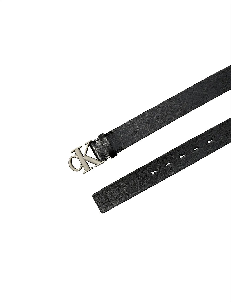 Calvin Klein - CK BUCKLE TUMBLED 35MM - klassiska skärp - black antique silver - 2