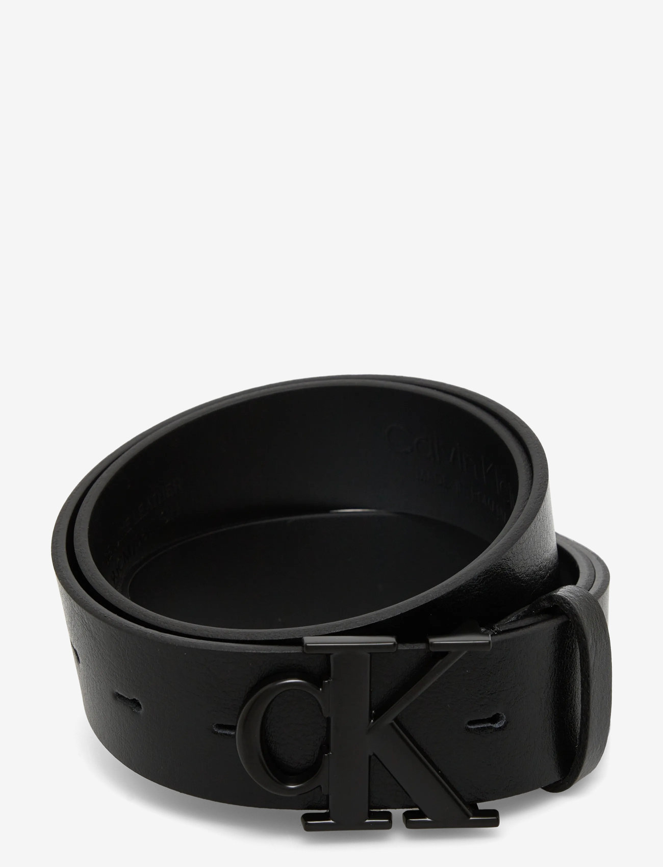 Calvin Klein - MONOGRAM BUCKLE 35MM - klassiska skärp - black matte black - 0
