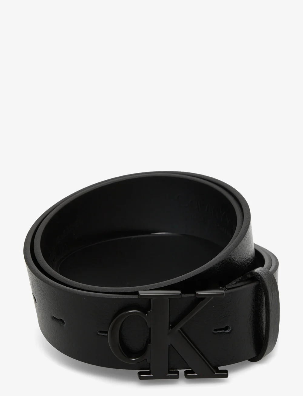 Calvin Klein - CK BUCKLE TUMBLED 35MM - klassiska skärp - black matte black - 0