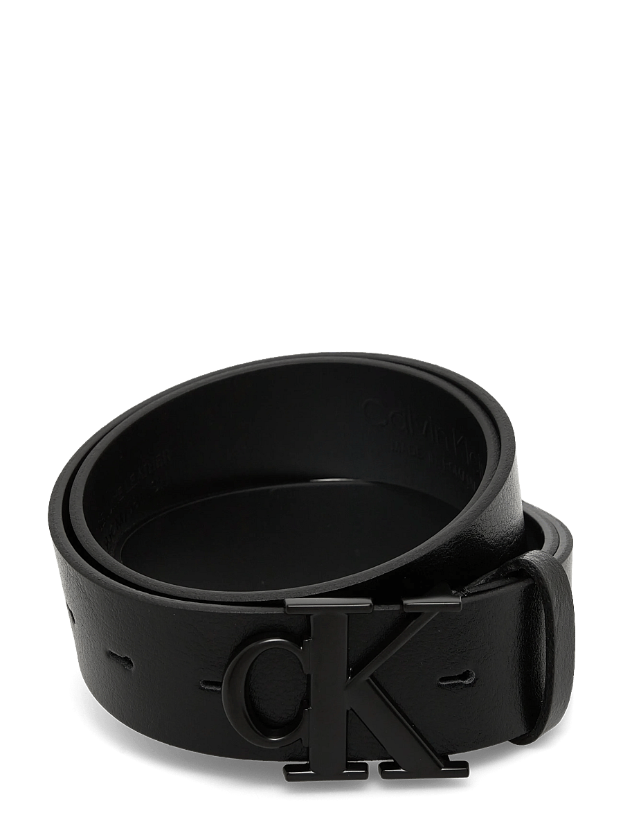 Calvin Klein - CK BUCKLE TUMBLED 35MM - klassikalised vööd - black matte black - 0