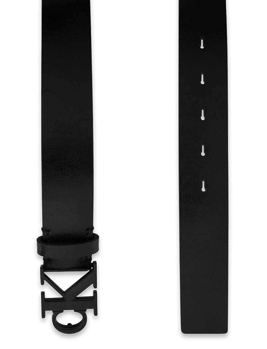 Calvin Klein - CK BUCKLE TUMBLED 35MM - klassikalised vööd - black matte black - 1
