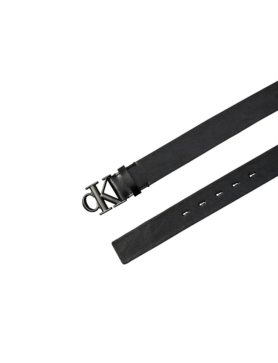 Calvin Klein - CK BUCKLE TUMBLED 35MM - klassikalised vööd - black matte black - 4
