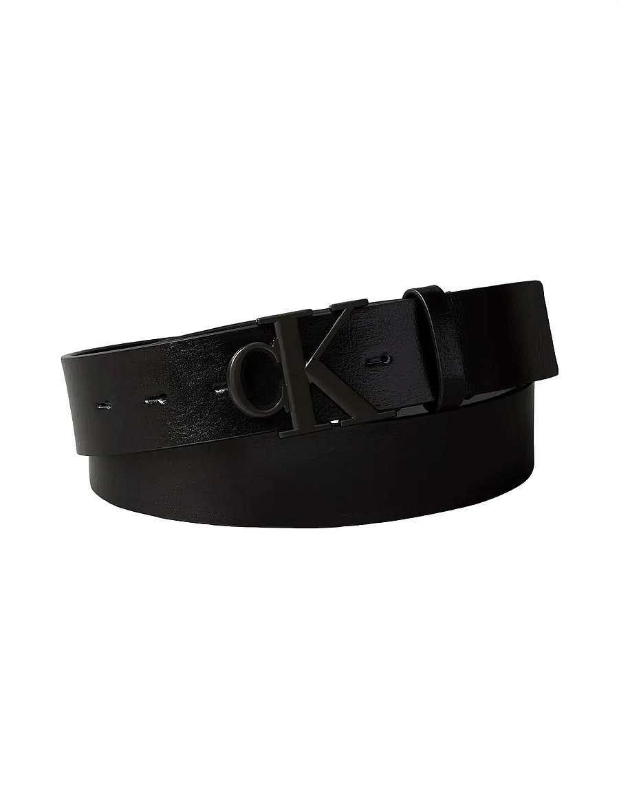 Calvin Klein - CK BUCKLE TUMBLED 35MM - klassikalised vööd - black matte black - 5