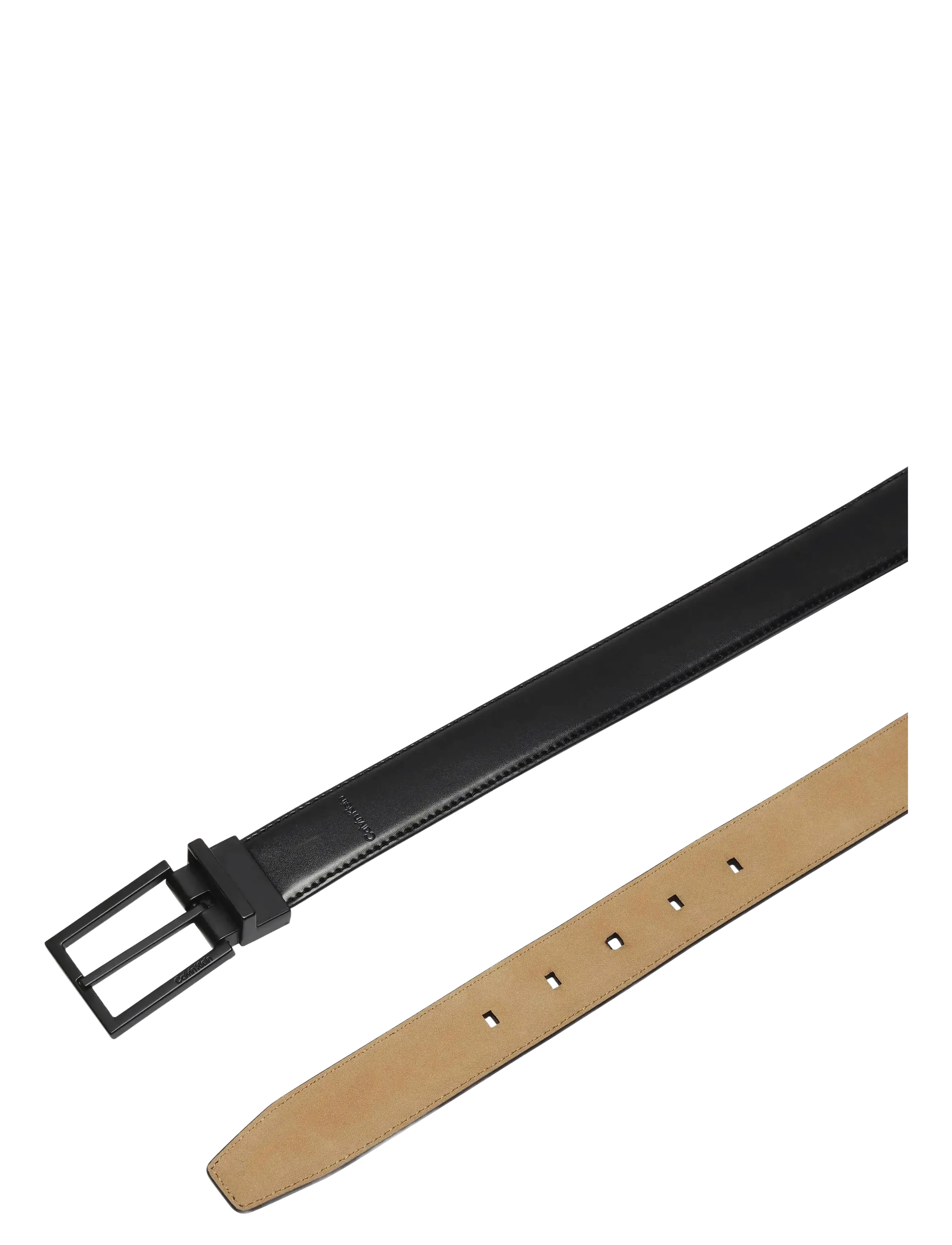 Calvin Klein - SQUARE BUCKLE SMOOTH 32MM ADJ - klassisch gürtel - black / matte black - 2
