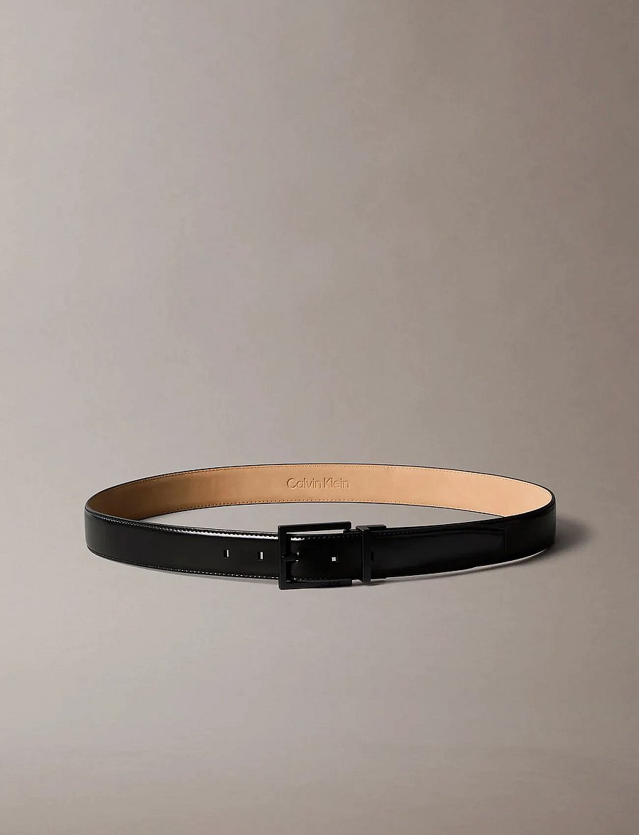 Calvin Klein - SQUARE BUCKLE SMOOTH 32MM ADJ - klassische gürtel - black / matte black - 3