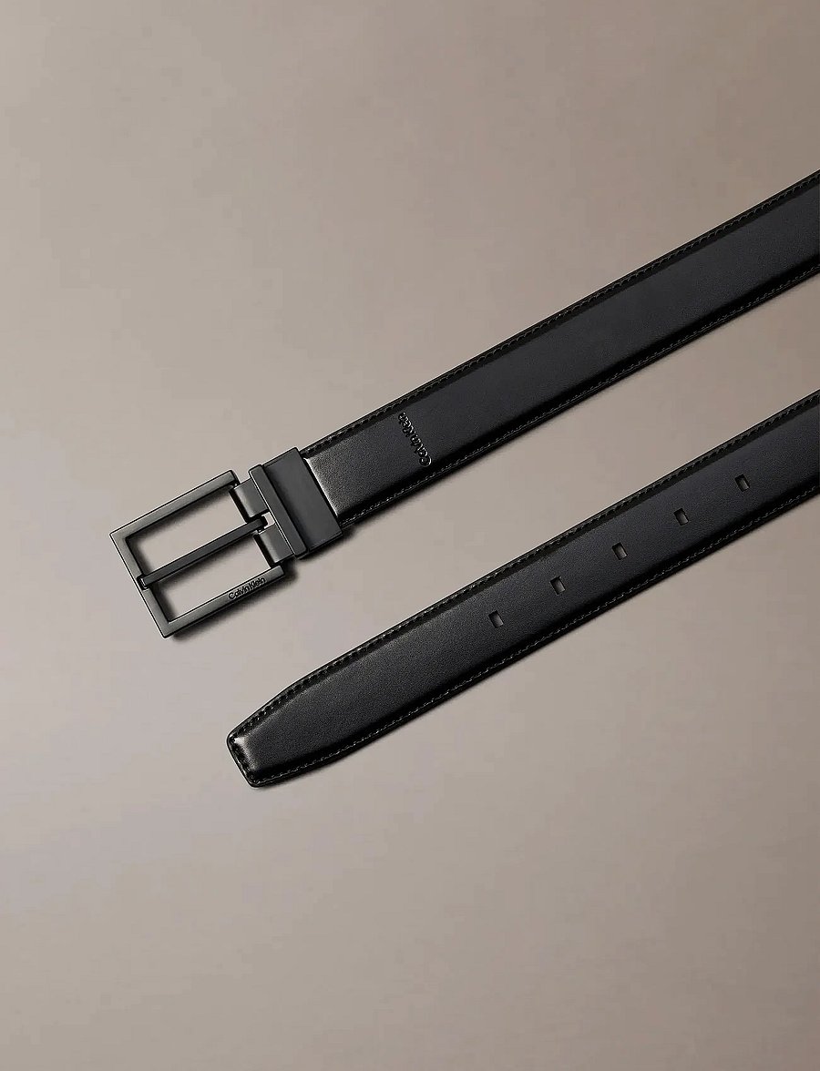 Calvin Klein - SQUARE BUCKLE SMOOTH 32MM ADJ - klassische gürtel - black / matte black - 4