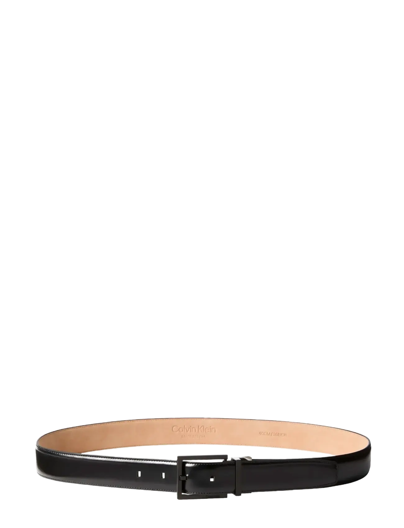 Calvin Klein - SQUARE BUCKLE SMOOTH 32MM ADJ - classic belts - black matte black - 1