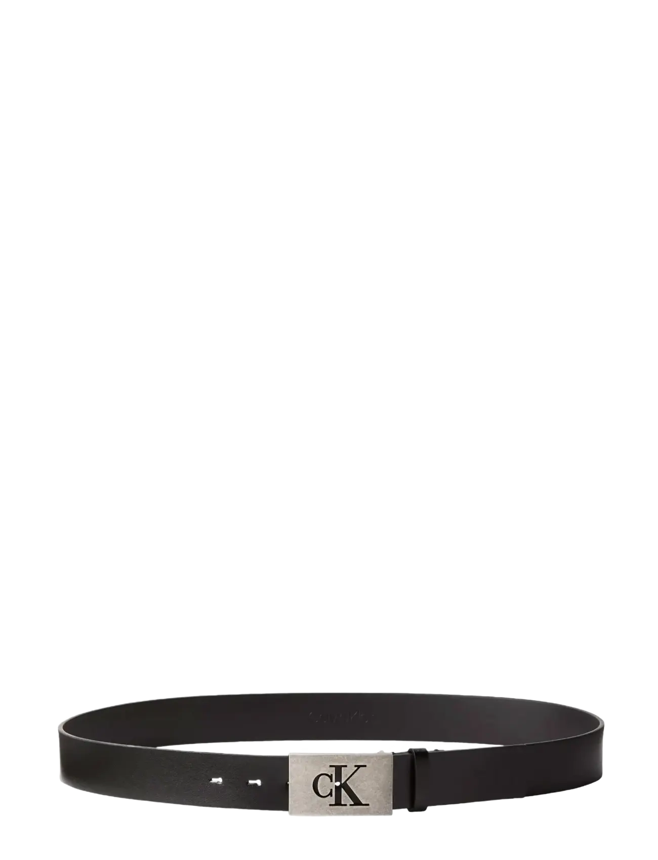 Calvin Klein - CK PLAQUE SMOOTH 35MM - sígild belti - black antique silver - 1