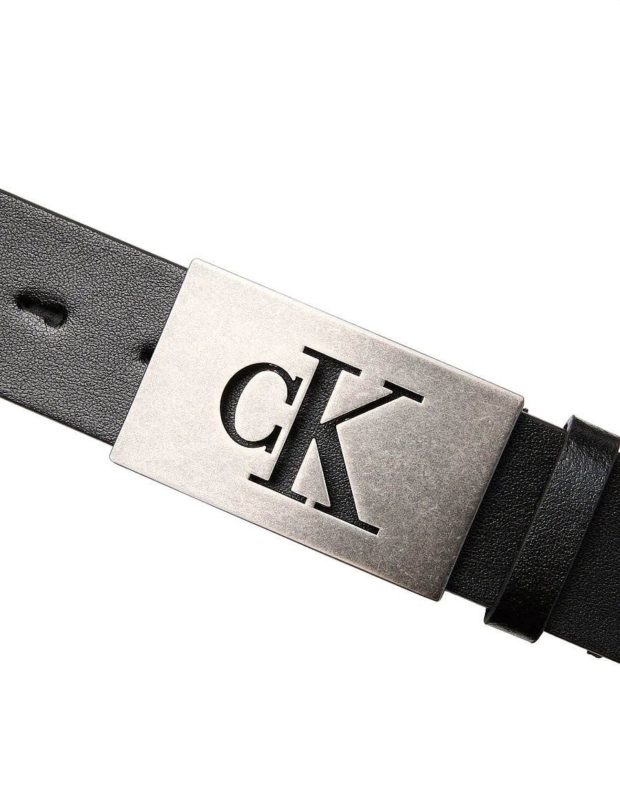Calvin Klein - CK PLAQUE SMOOTH 35MM - klassiske bælter - black antique silver - 2