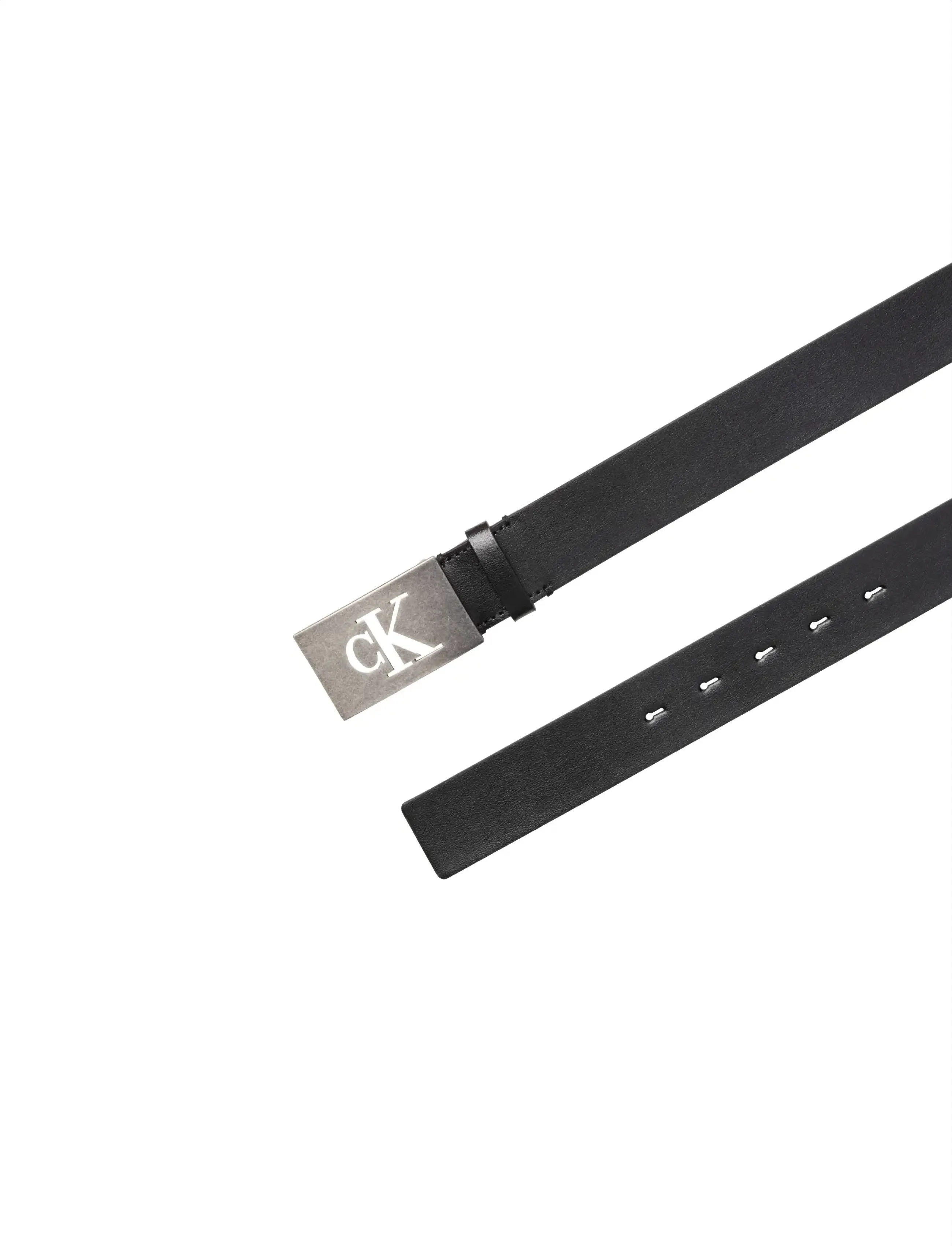 Calvin Klein - CK PLAQUE SMOOTH 35MM - sígild belti - black antique silver - 3