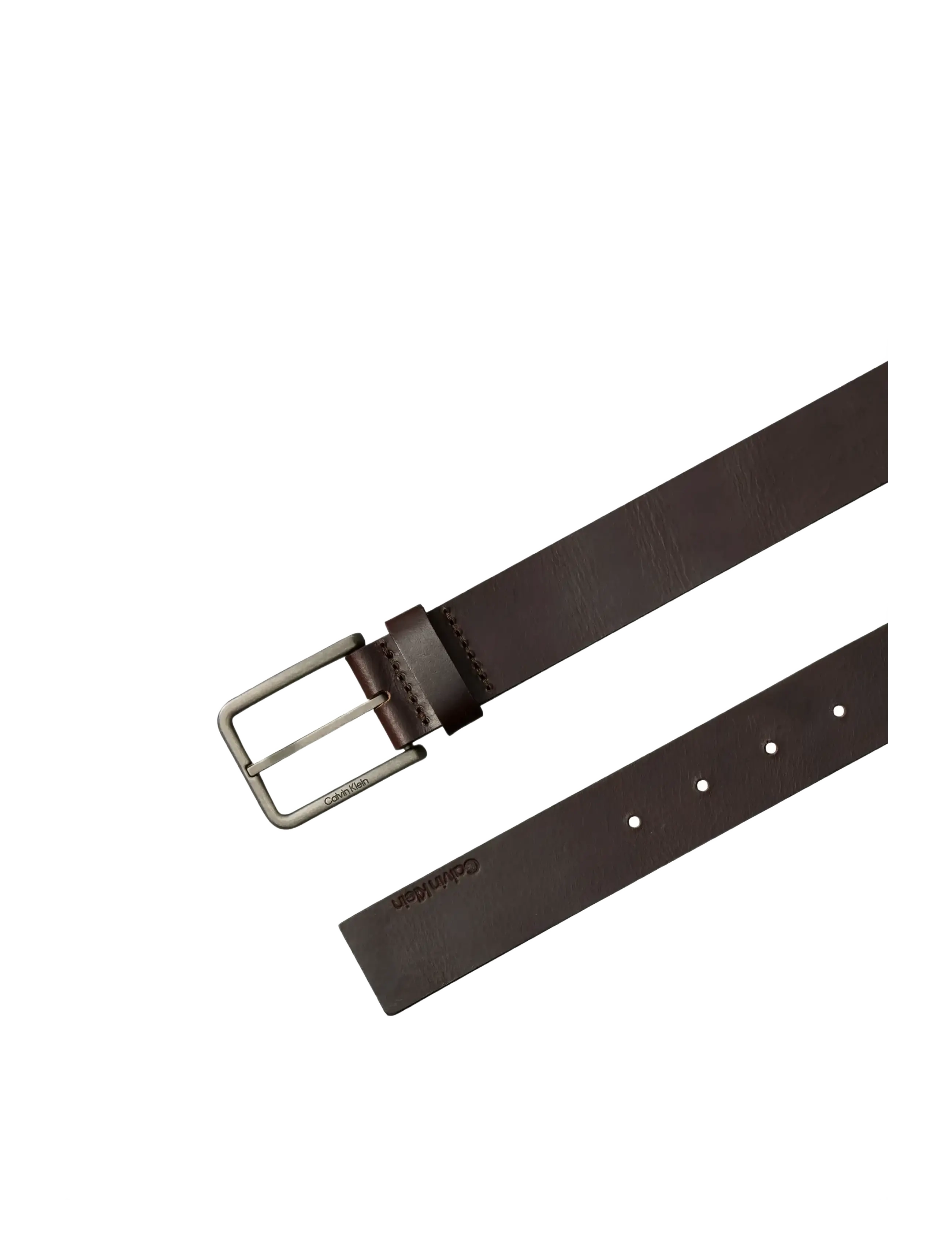 Calvin Klein - WARMTH BUCKLE SMOOTH 35MM - belts - ck dark brown antique silver - 2