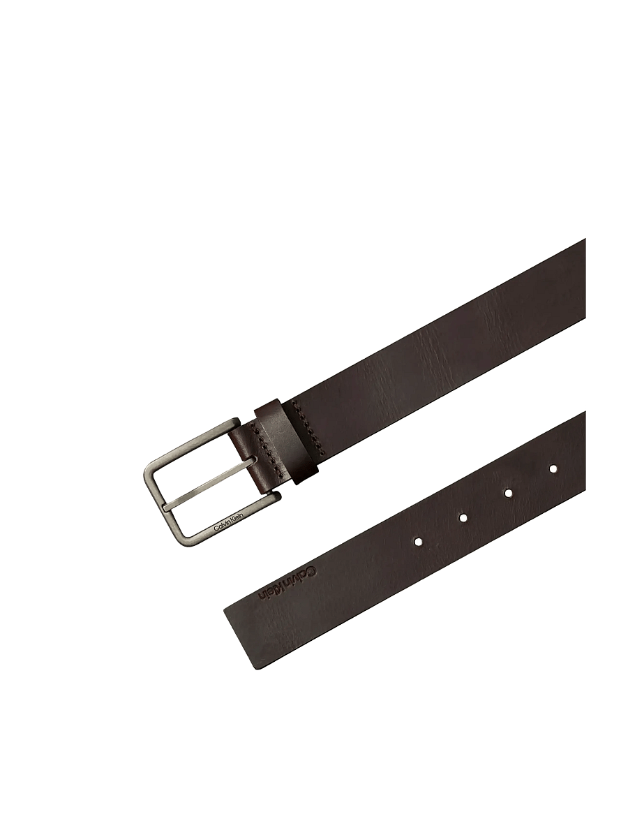 Calvin Klein - WARMTH BUCKLE SMOOTH 35MM - classic belts - ck dark brown antique silver - 2
