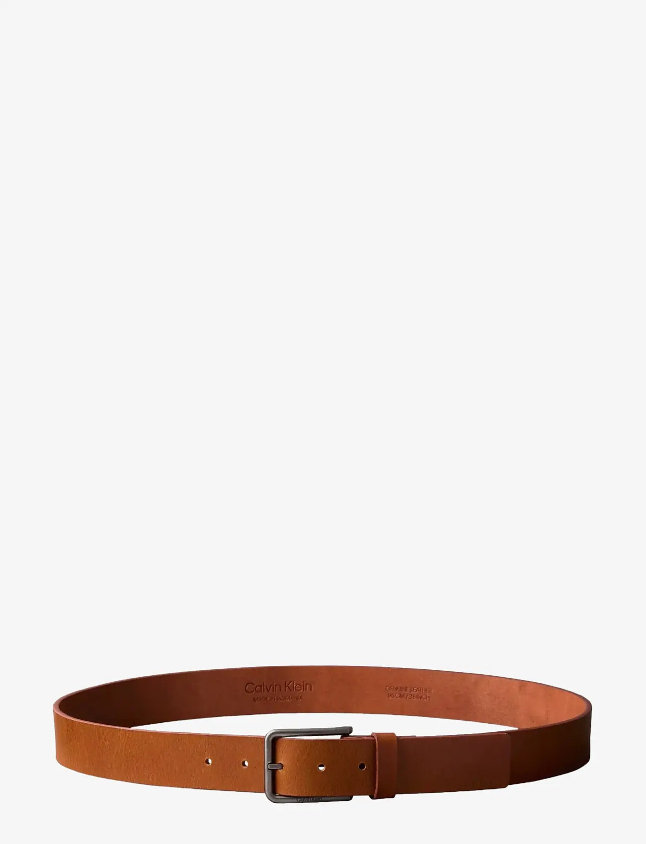 Calvin Klein - WARMTH BUCKLE SMOOTH 35MM - klasikiniai diržai - ck cognac antique silver - 1