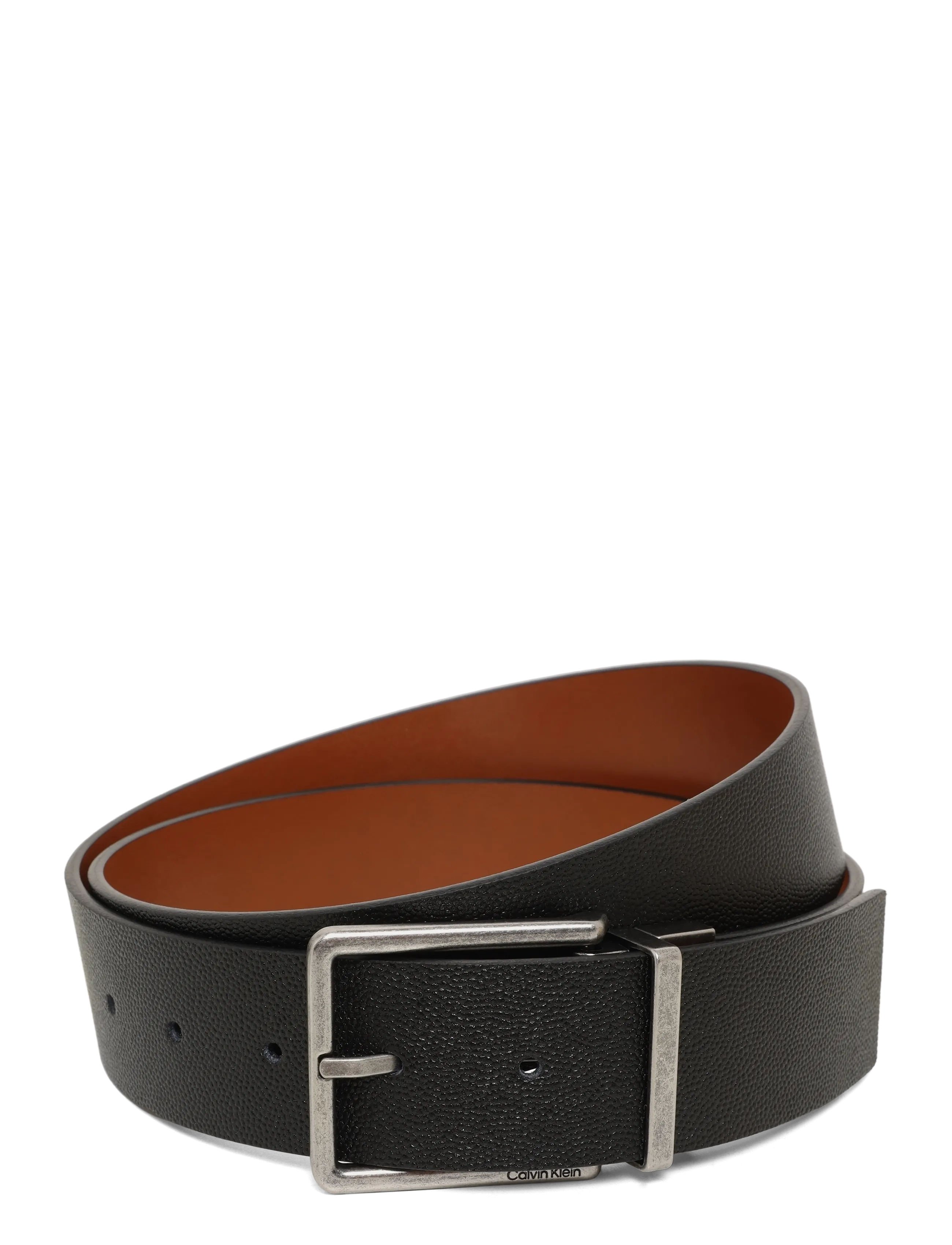 Calvin Klein WARMTH BUCKLE 40MM REV/ADJ - Klassiske bælter - BLACK   CK COGNAC   ANTIQUE SILVER / black