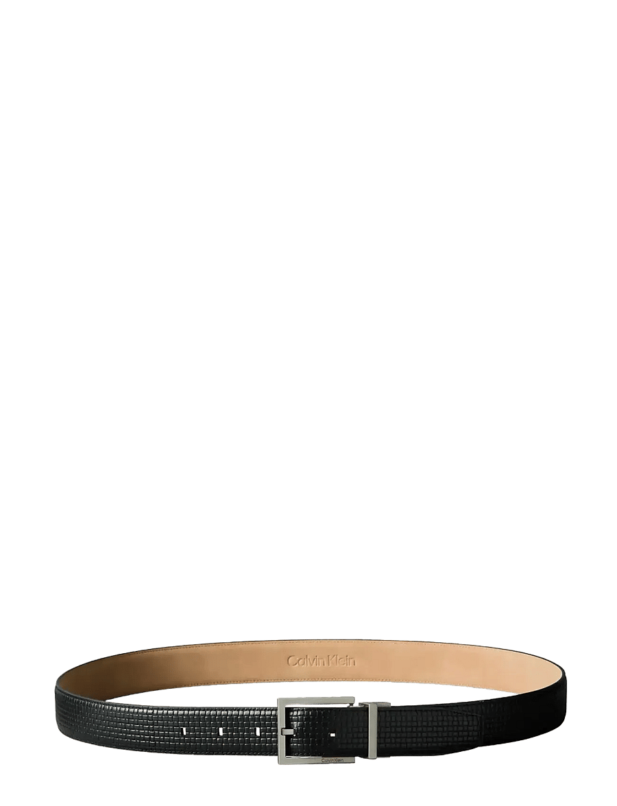 Calvin Klein - SQUARE BUCKLE EMBOSSED WOVEN 32M - klassisch gürtel - black brushed nickel - 1