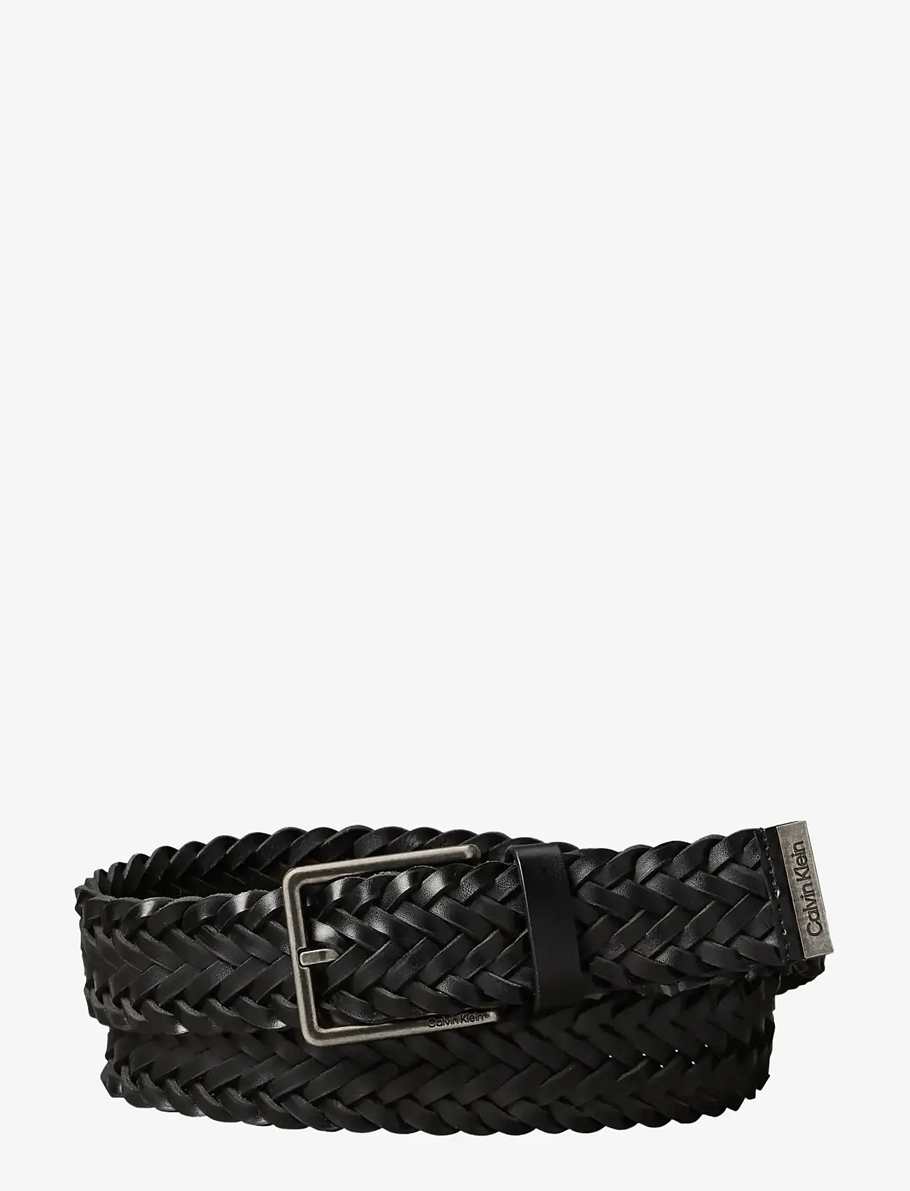 Calvin Klein - WARMTH BUCKLE WOVEN 35MM FIXED - - flettede bælter - black antique silver - 0