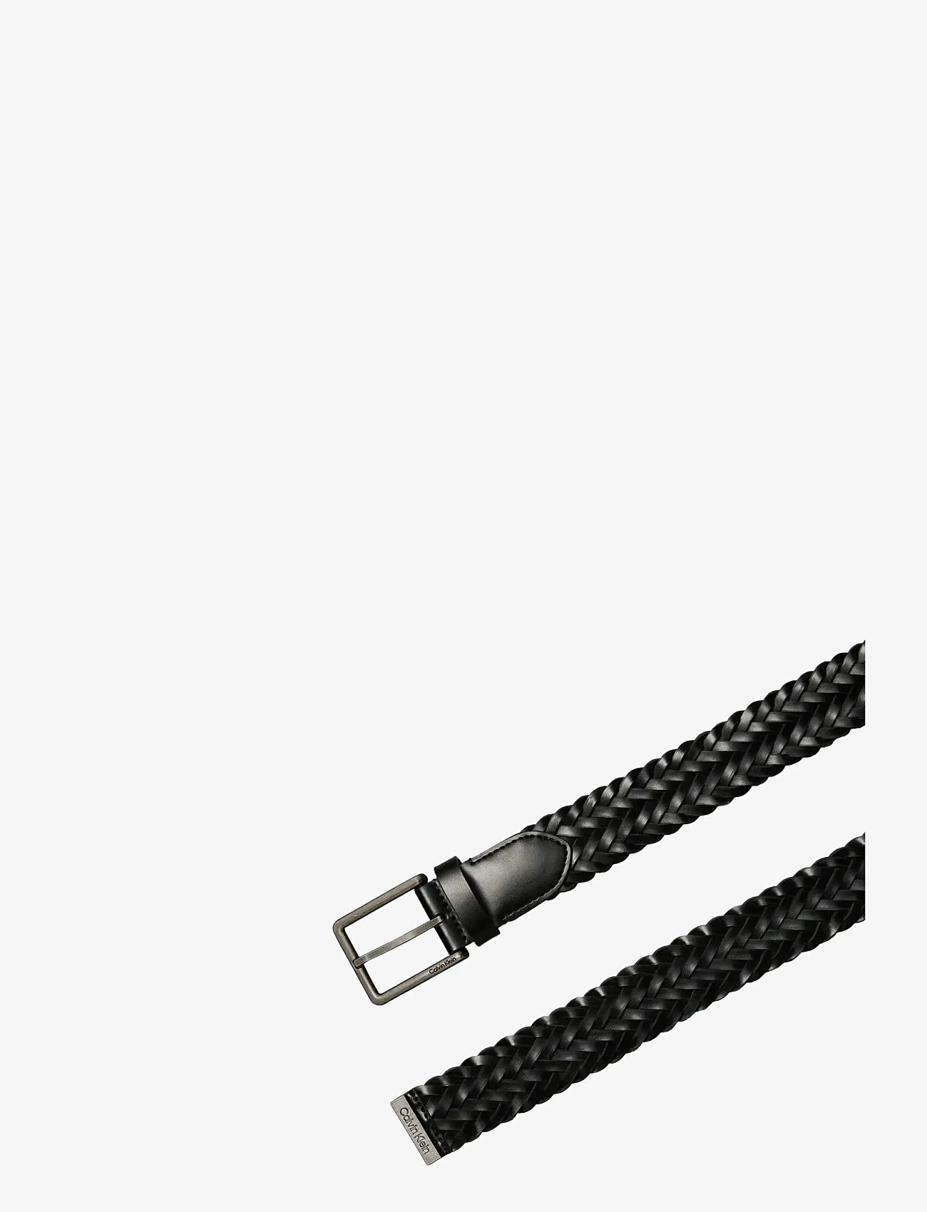 Calvin Klein - WARMTH BUCKLE WOVEN 35MM FIXED - - flettede bælter - black antique silver - 1