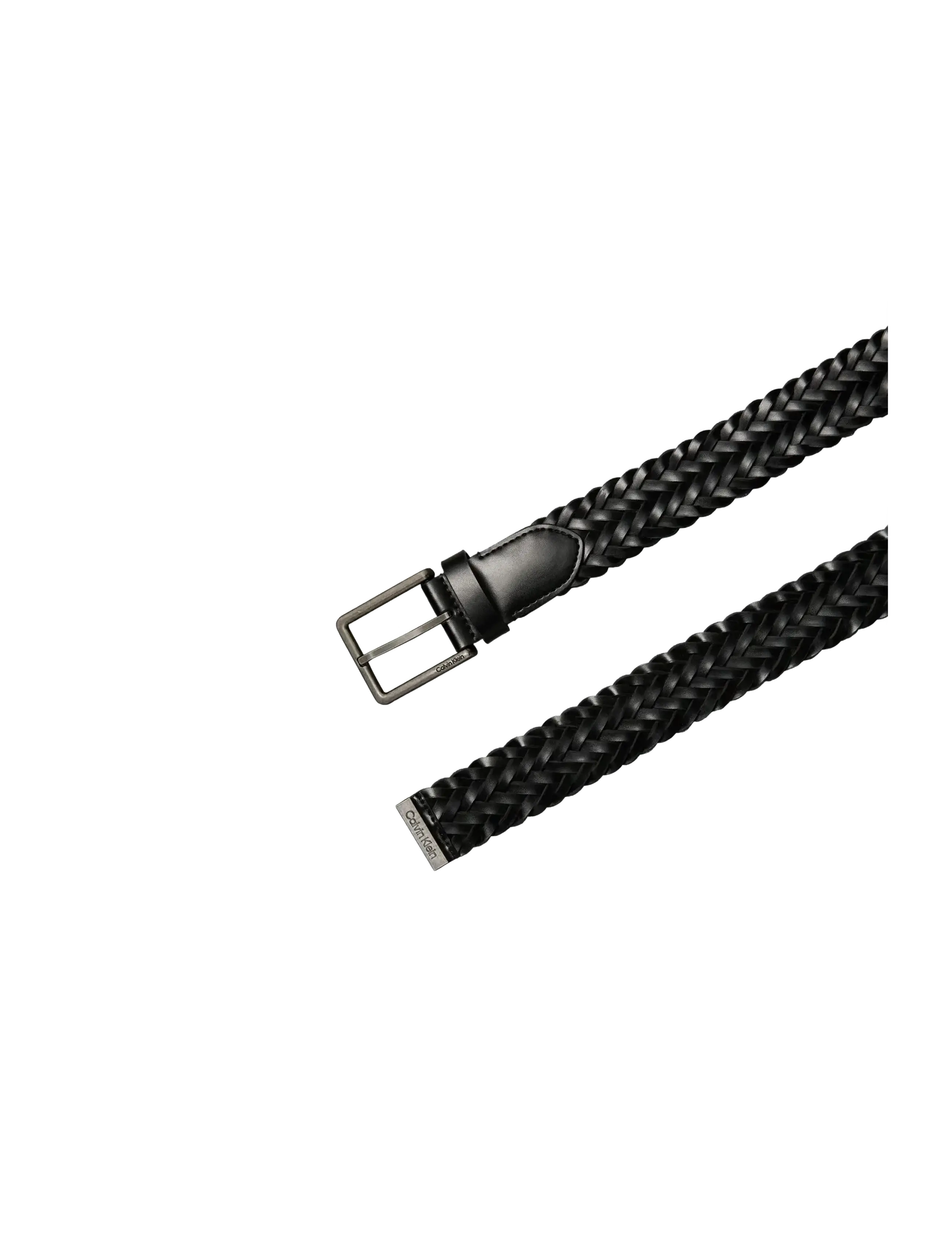 Calvin Klein - WARMTH BUCKLE WOVEN 35MM FIXED - - flettede bælter - black antique silver - 1