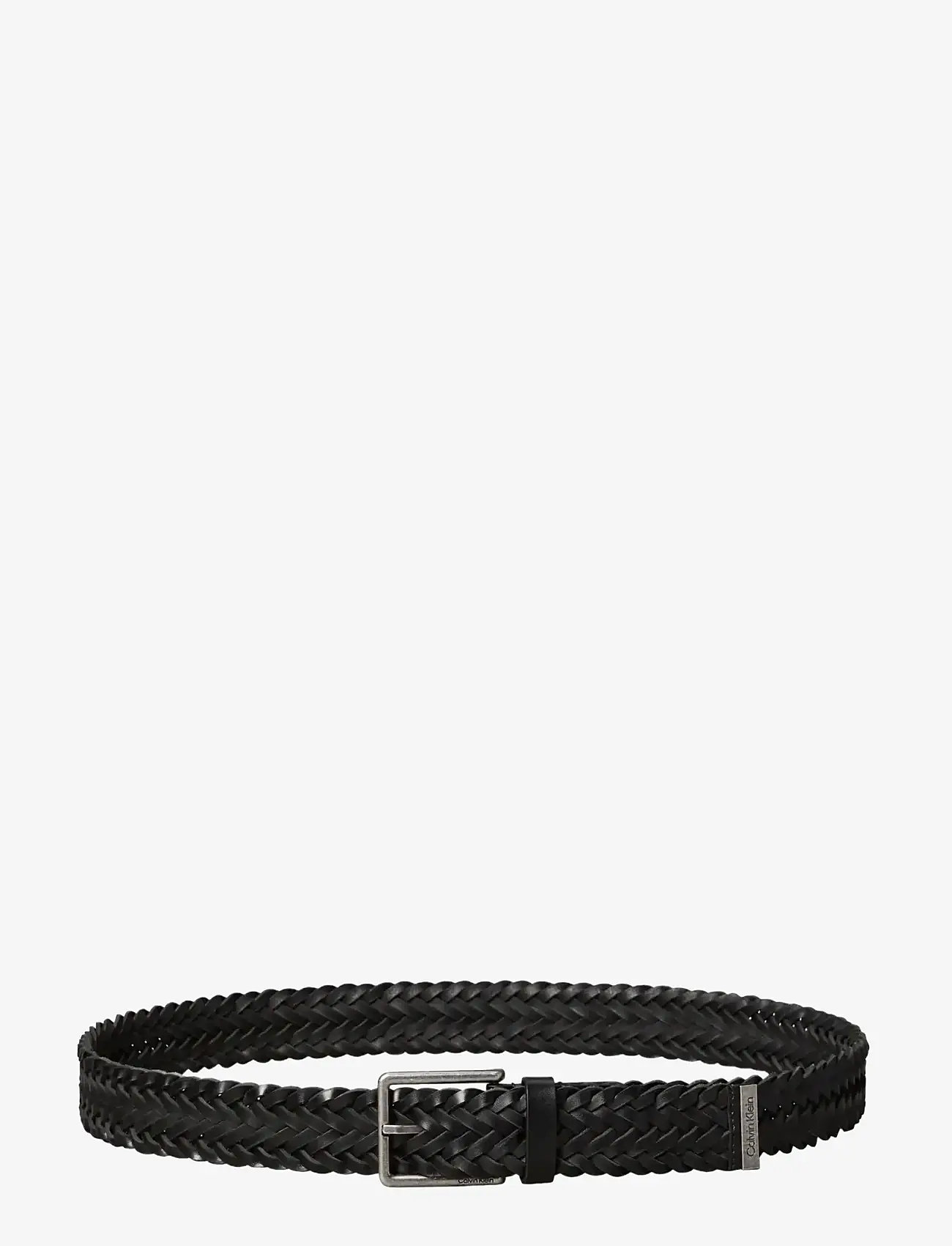 Calvin Klein - WARMTH BUCKLE WOVEN 35MM FIXED - - flettede bælter - black antique silver - 2