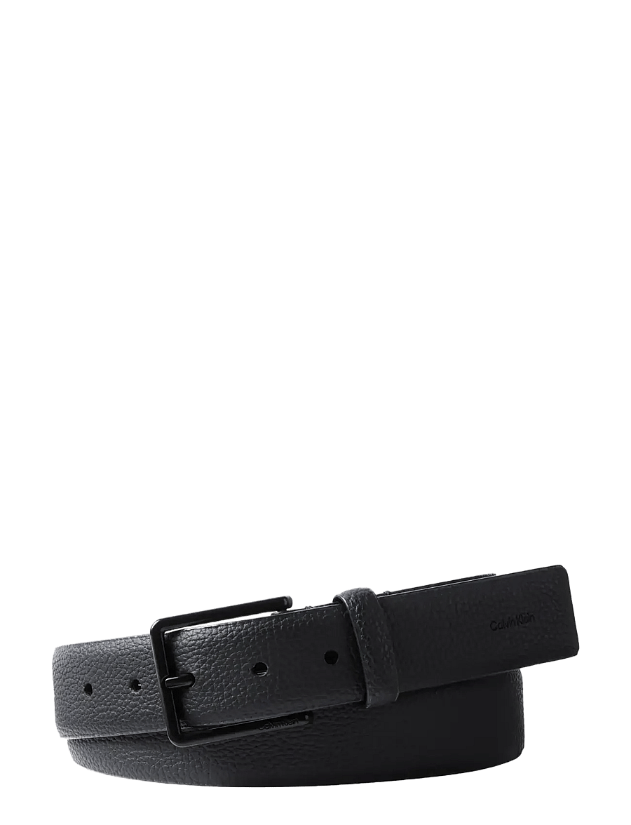 Calvin Klein - WARMTH BUCKLE PEBBLE 35MM FIXED - klassische gürtel - black matte black - 0