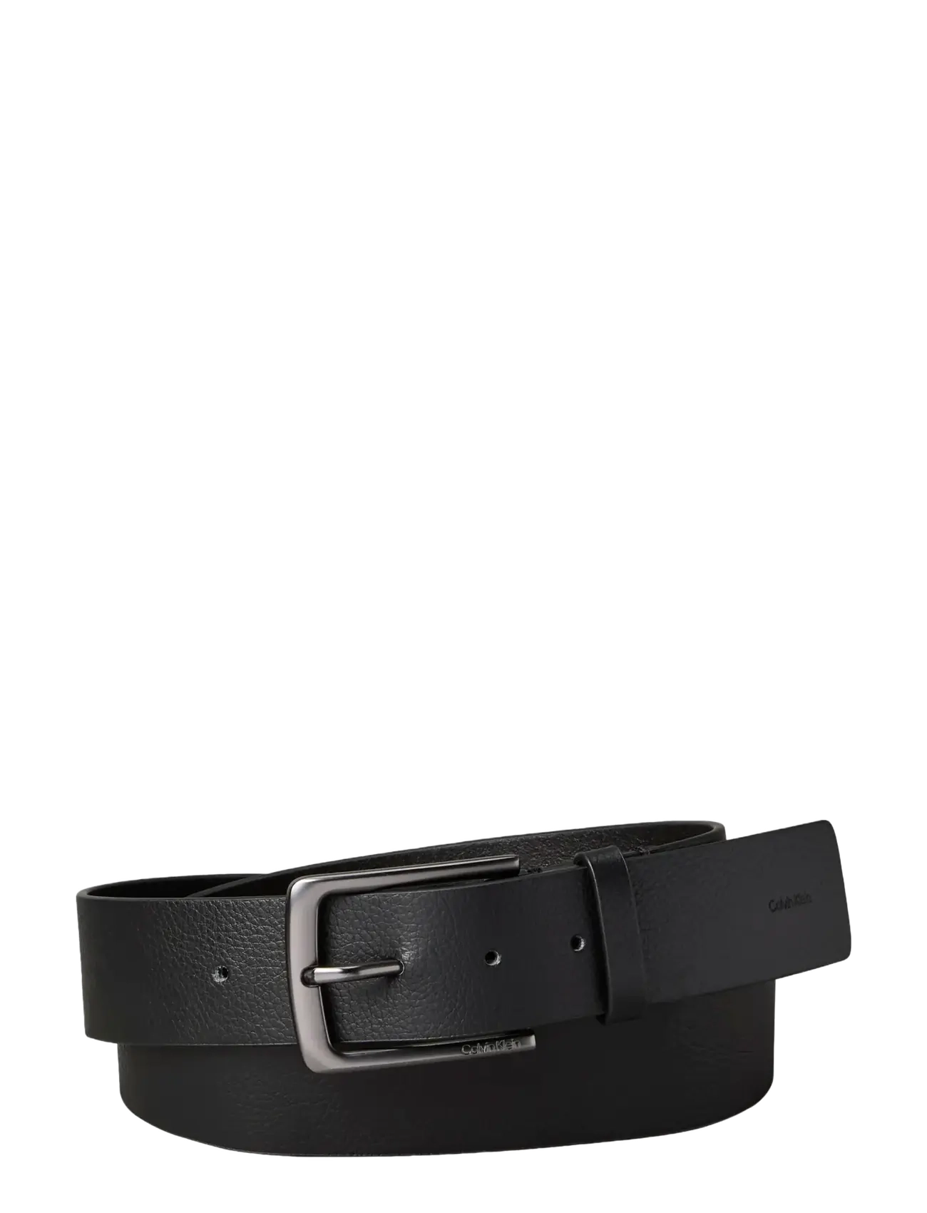 Calvin Klein WARMTH BUCKLE PEBBLE 35MM FIXED - Accessoarer - BLACK   MATTE GUNMETAL / black