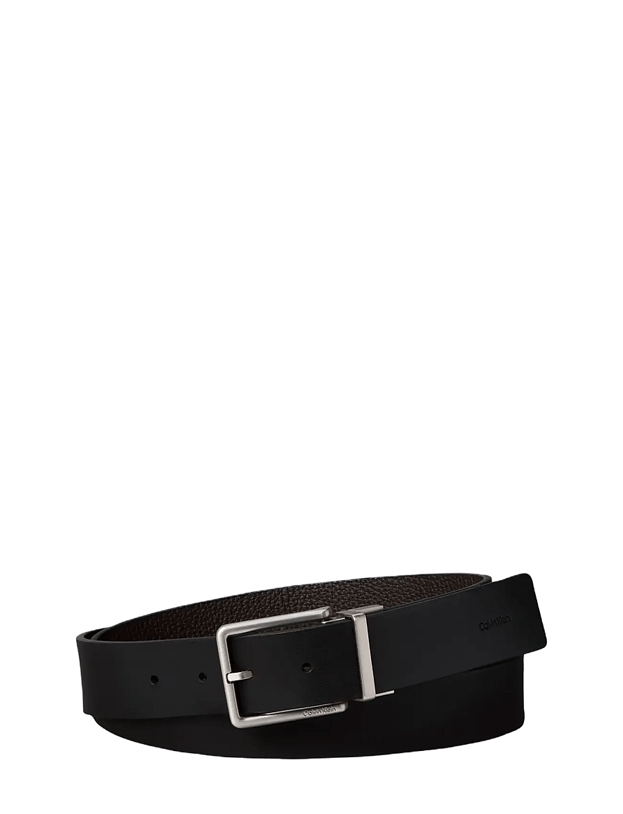 Calvin Klein - WARMTH BUCKLE SMOOTH 35MM - klassische gürtel - black ck dark brown brushed nickel - 0