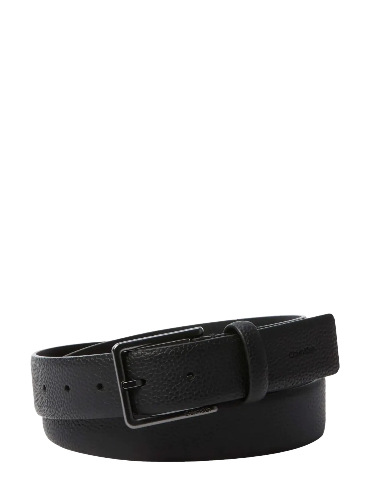 Calvin Klein CASUAL PIN BUCKLE PEBBLE 40MM FI - Belts - BLACK   MATTE GUNMETAL / black