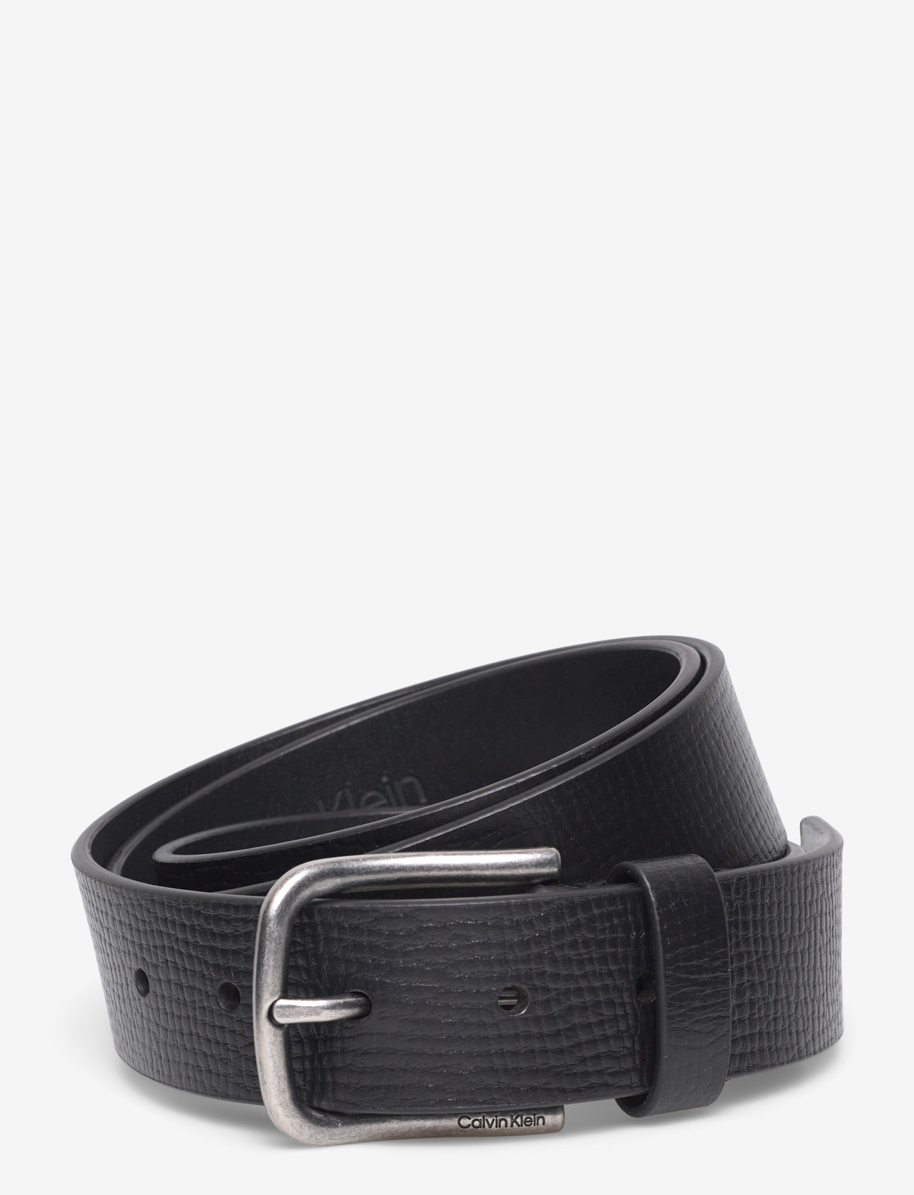Calvin Klein - ROUND BUCKLE 35MM FIXED - sünnipäevakingitused - black antique silver - 0