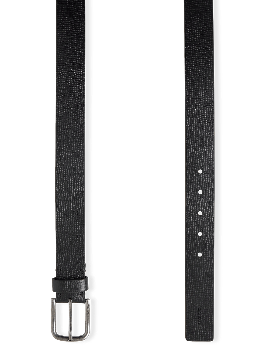 Calvin Klein - ROUND BUCKLE 35MM FIXED - klassische gürtel - black antique silver - 1