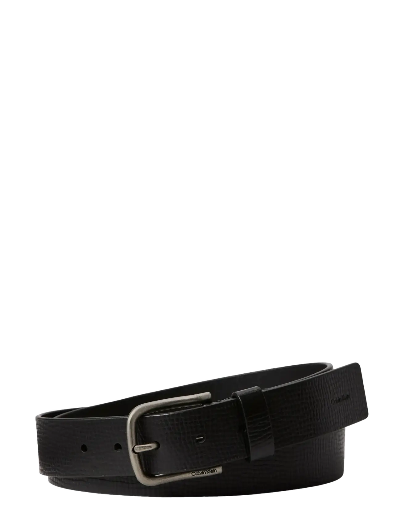 Calvin Klein - ROUND BUCKLE 35MM FIXED - black antique silver - 3