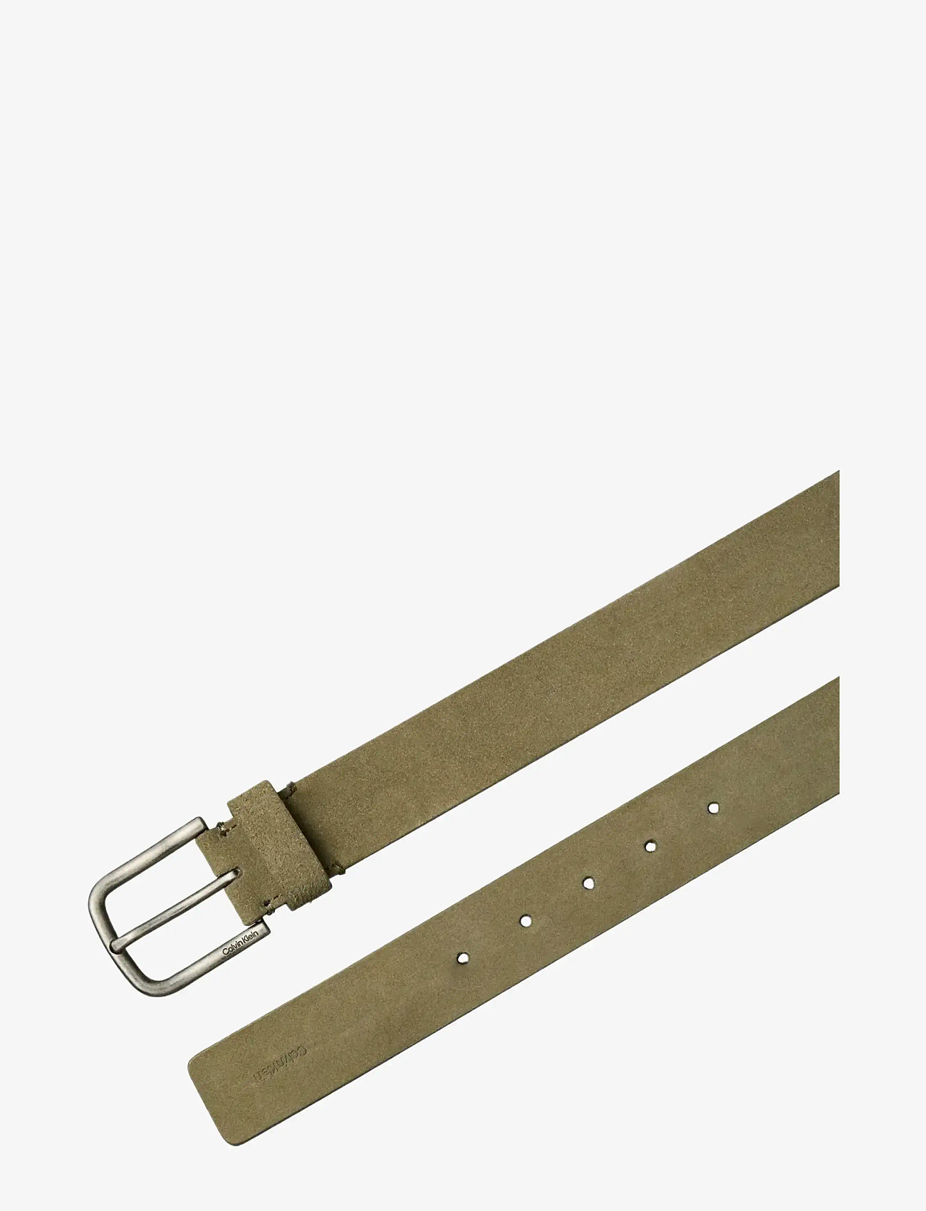 Calvin Klein - ROUND BUCKLE SUEDE 35MM FIXED - laveste priser - brown   antique brass - 1