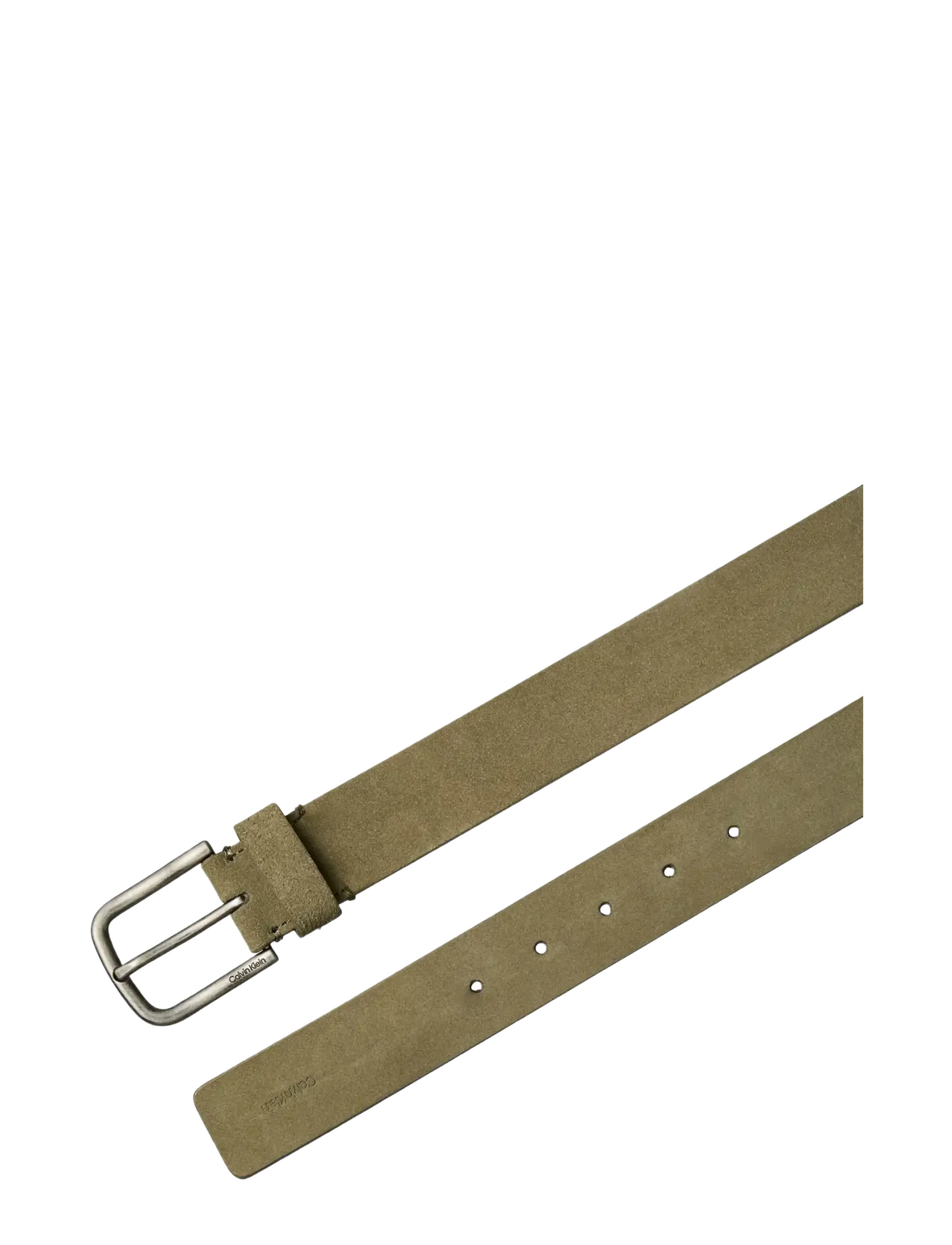 Calvin Klein - ROUND BUCKLE SUEDE 35MM FIXED - classic belts - brown   antique brass - 1