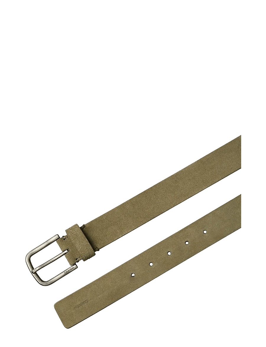 Calvin Klein - ROUND BUCKLE SUEDE 35MM FIXED - klassische gürtel - brown antique brass - 1