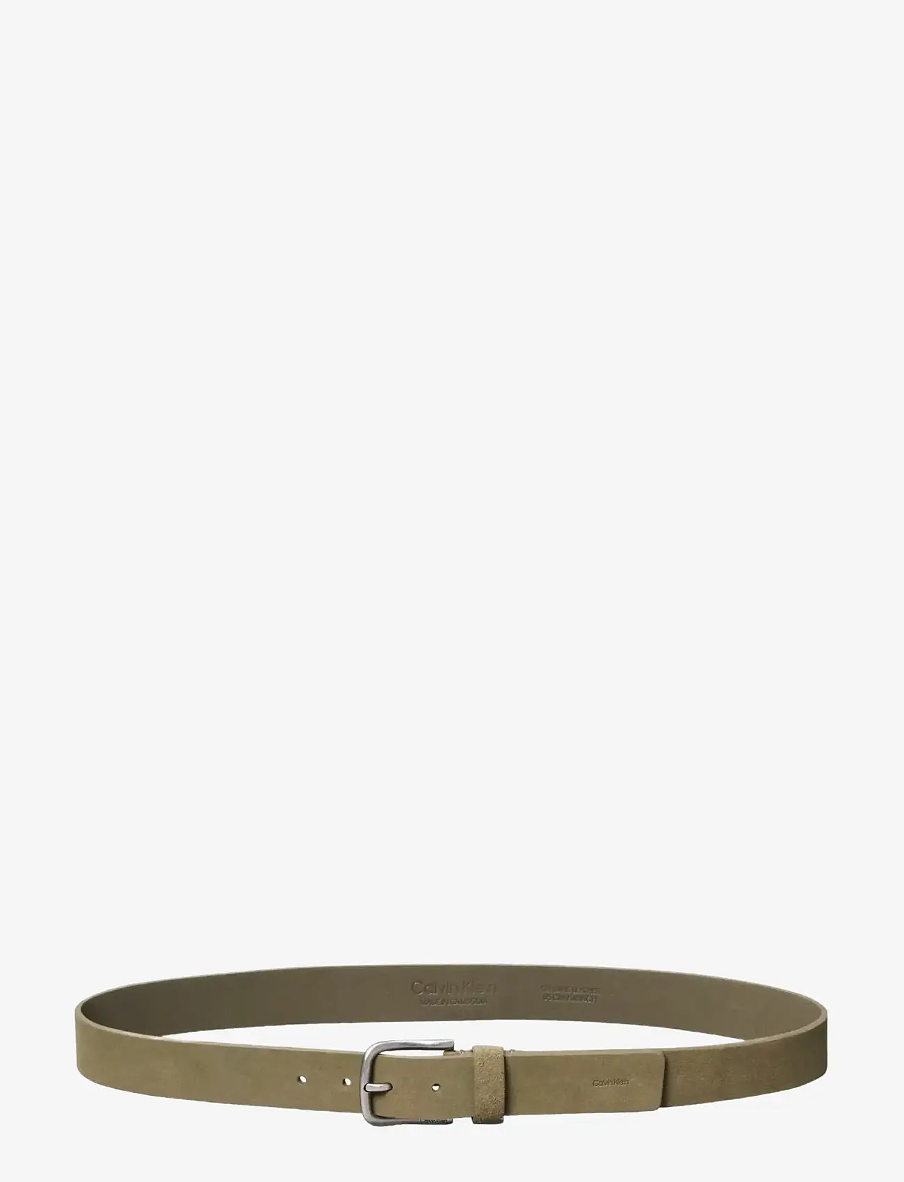 Calvin Klein - ROUND BUCKLE SUEDE 35MM FIXED - laveste priser - brown   antique brass - 2