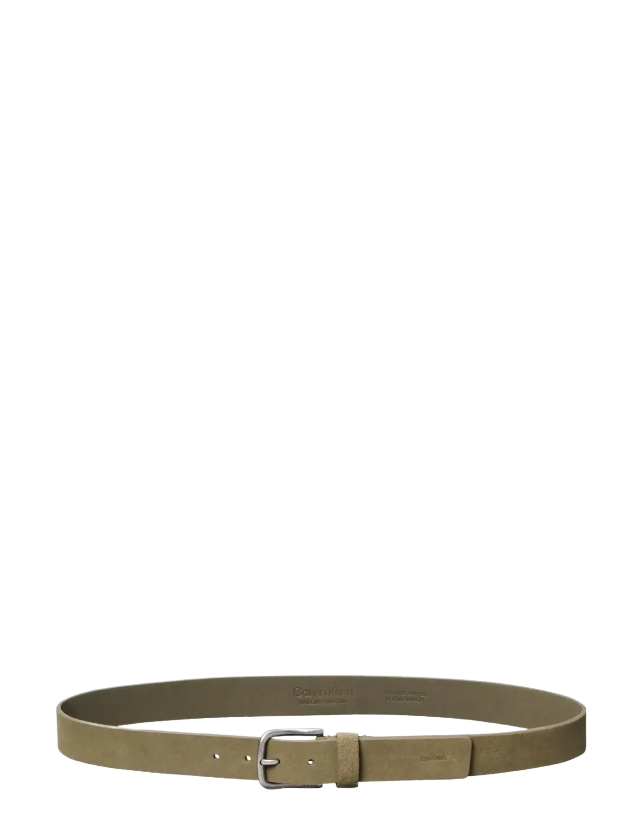 Calvin Klein - ROUND BUCKLE SUEDE 35MM FIXED - classic belts - brown   antique brass - 2