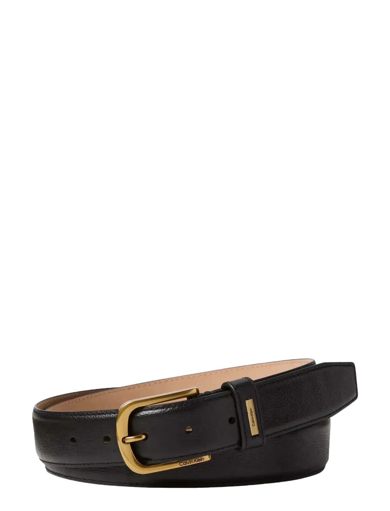 Calvin Klein CASUAL PIN BUCKLE 32MM FIXED - Accessories - BLACK   OLD GOLD / black