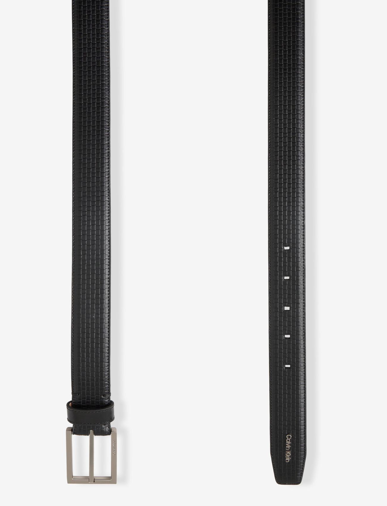 Calvin Klein - SQUARE BUCKLE WOVEN 32MM FIXED - classic belts - black   brushed nickel - 1