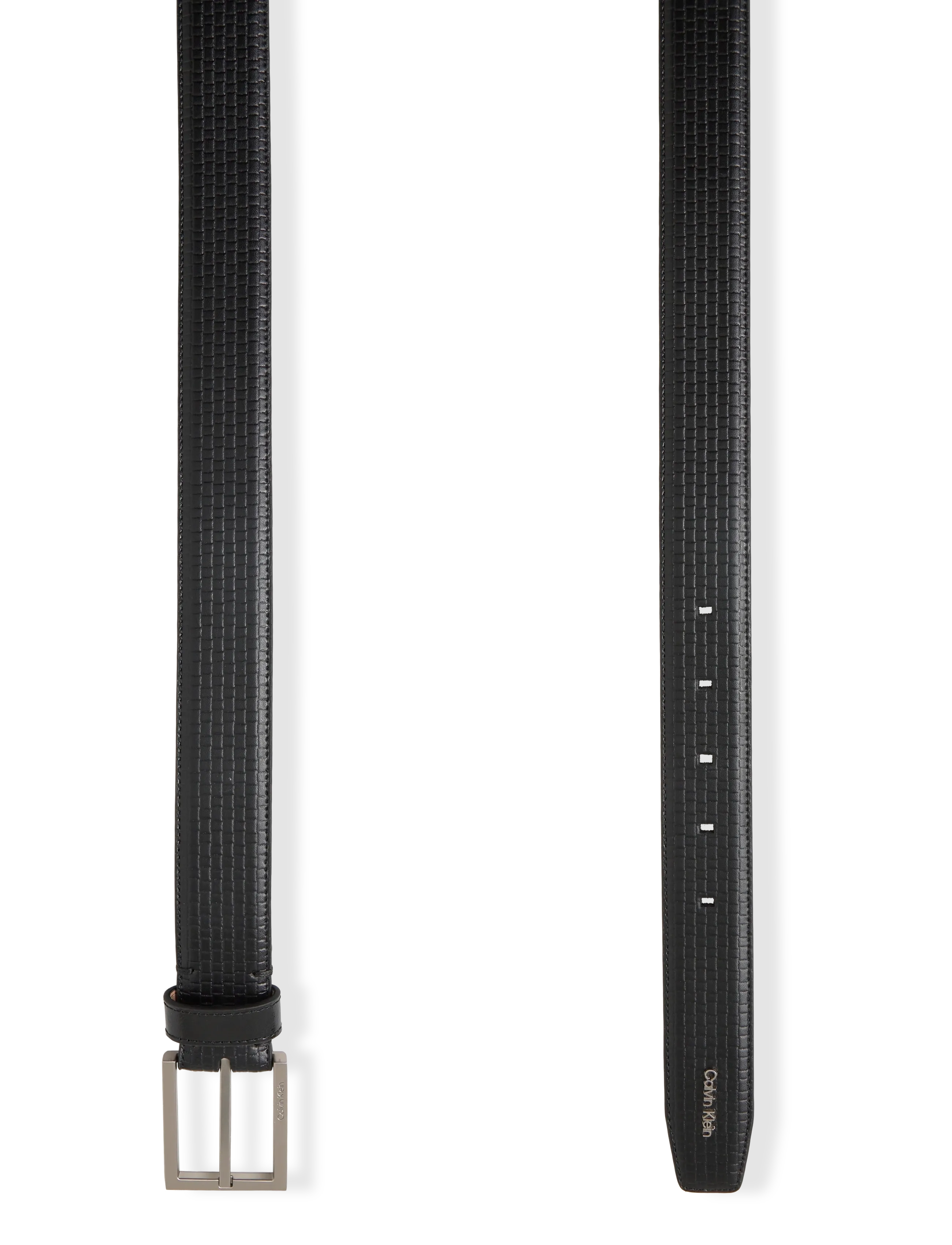 Calvin Klein - SQUARE BUCKLE WOVEN 32MM FIXED - classic belts - black   brushed nickel - 1