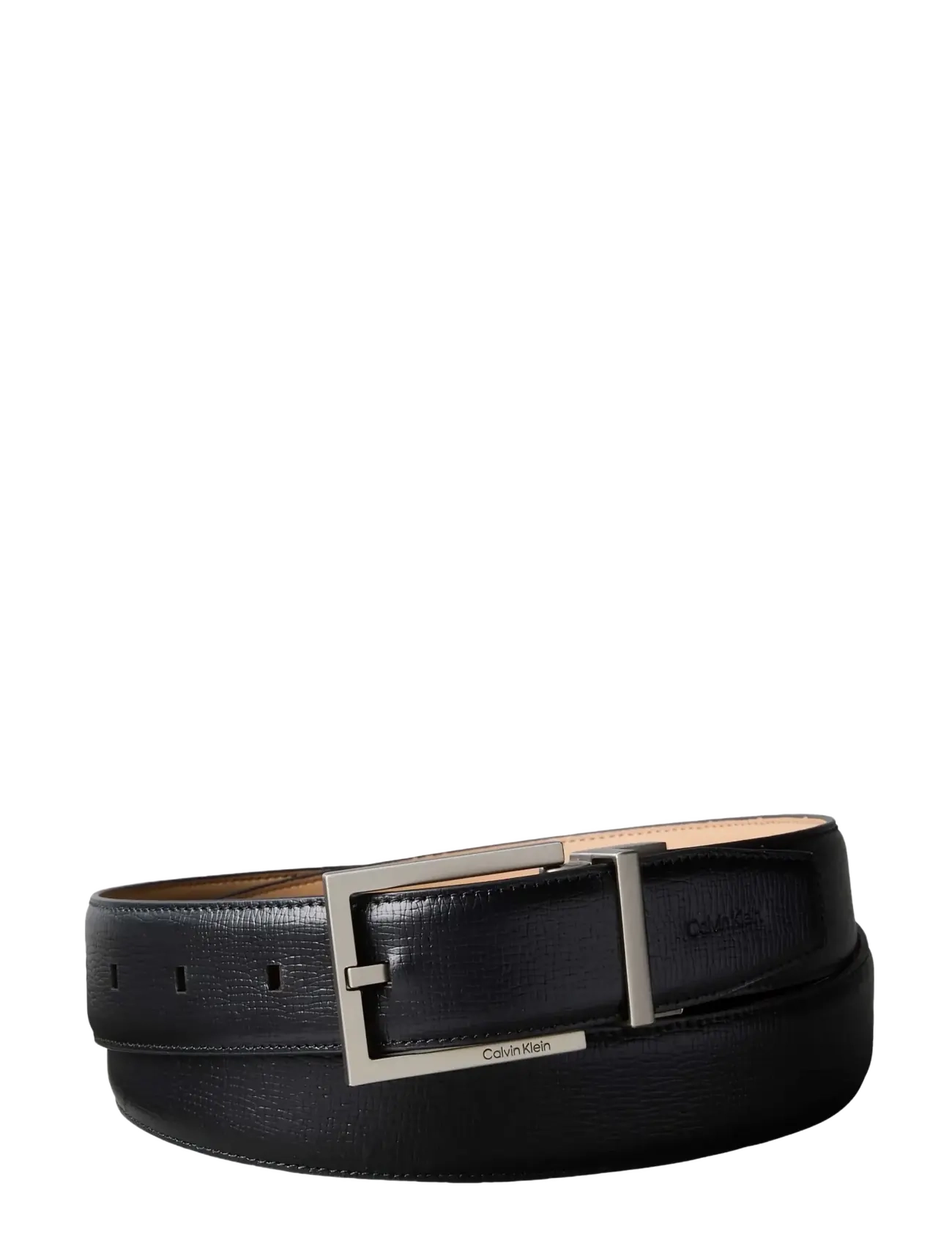 Calvin Klein Square Buckle Saffiano 32Mm Adj, 100, Belts, Schwarz - Classic Männerswear