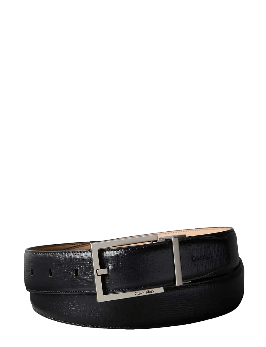 Calvin Klein - SQUARE BUCKLE SAFFIANO 32MM ADJ - klassikalised vööd - black brushed nickel - 0