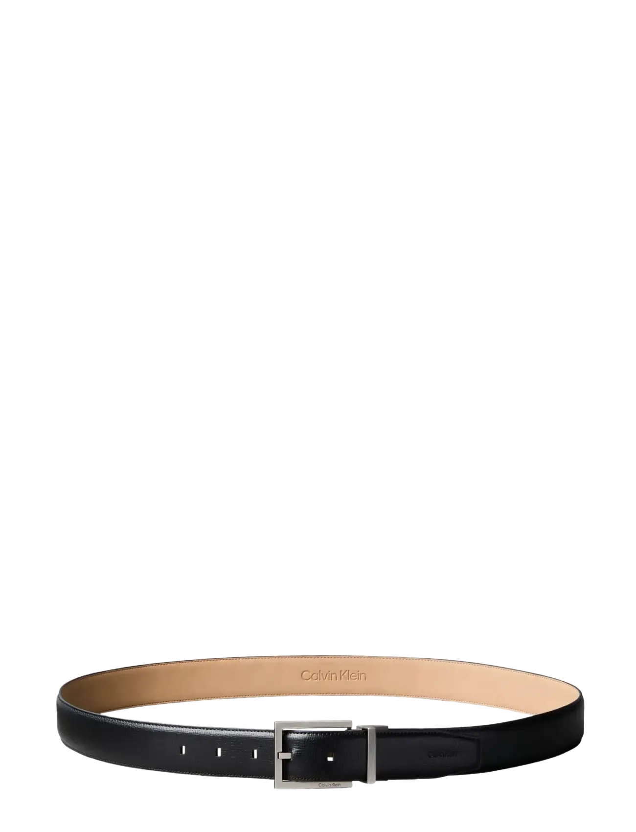 Calvin Klein - SQUARE BUCKLE SAFFIANO 32MM ADJ - klassikalised vööd - black   brushed nickel - 1