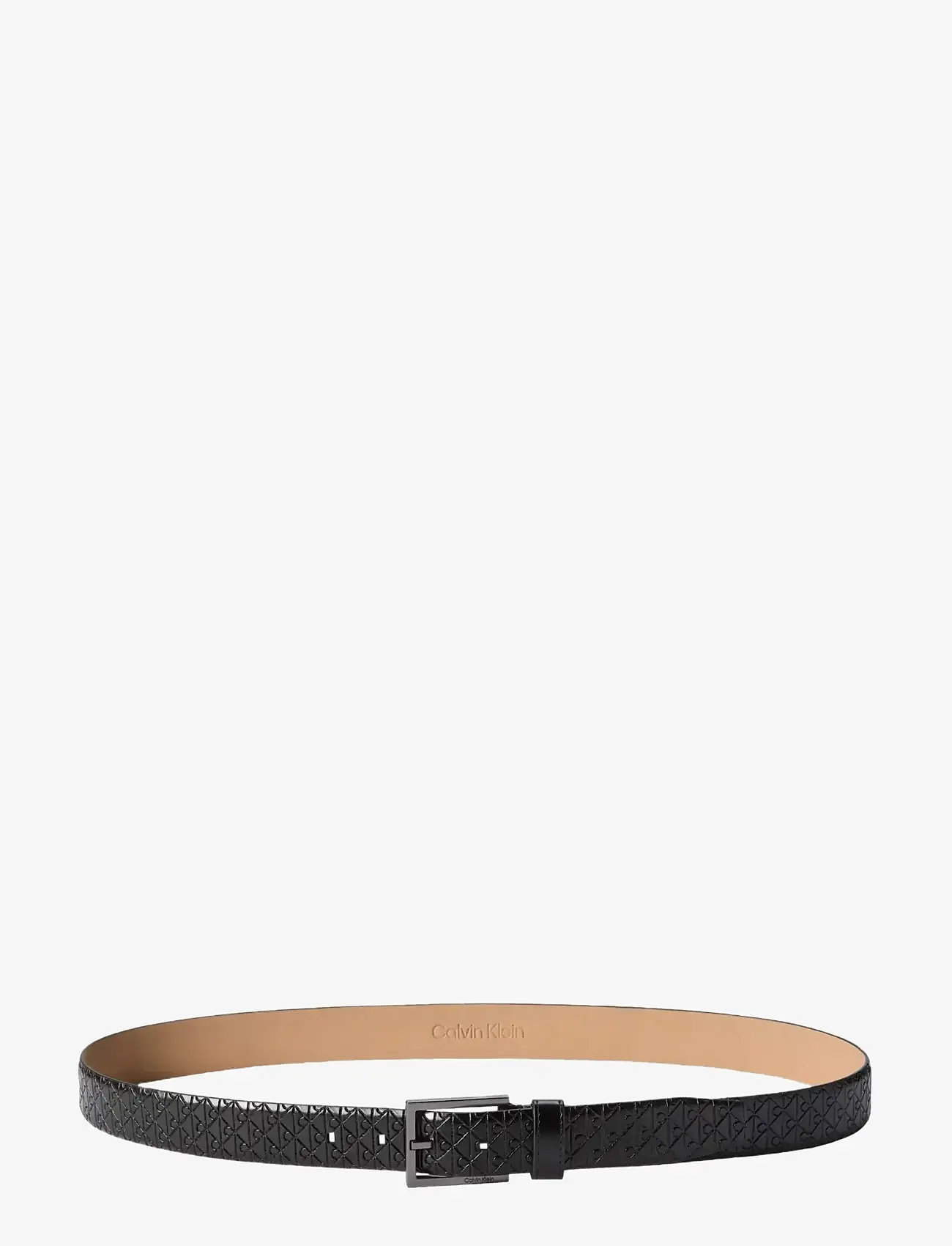 Calvin Klein - SQUARE BUCKLE SMOOTH 32MM FIXED - sünnipäevakingitused - black   matte gunmetal - 0