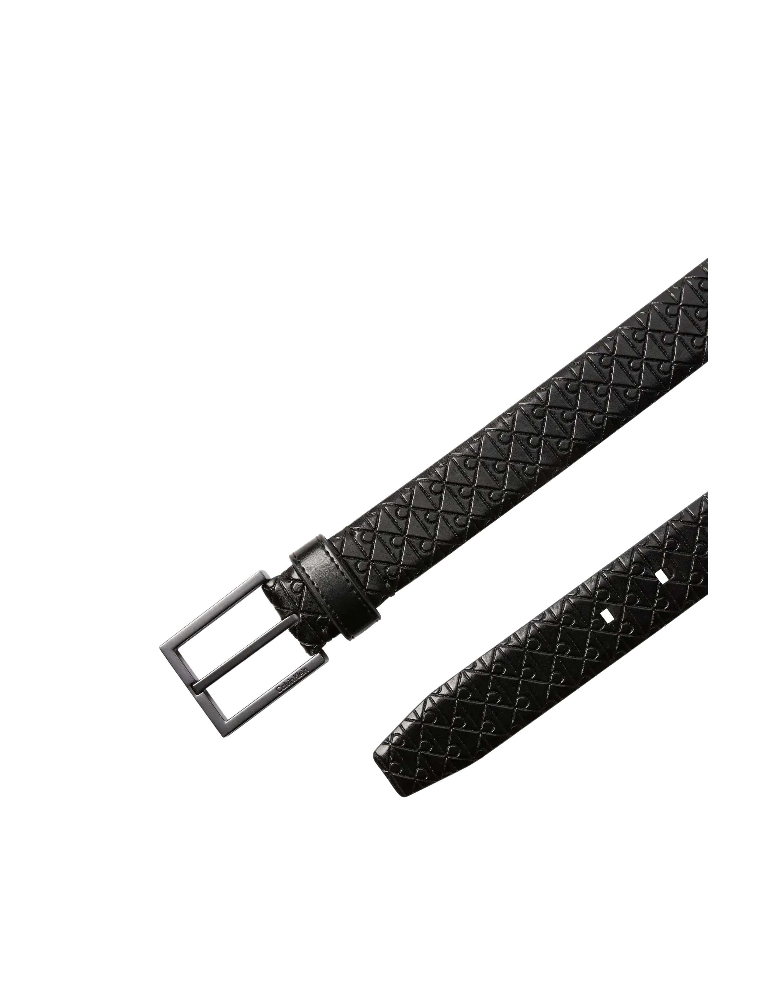 Calvin Klein - SQUARE BUCKLE SMOOTH 32MM FIXED - vyöt - black   matte gunmetal - 1