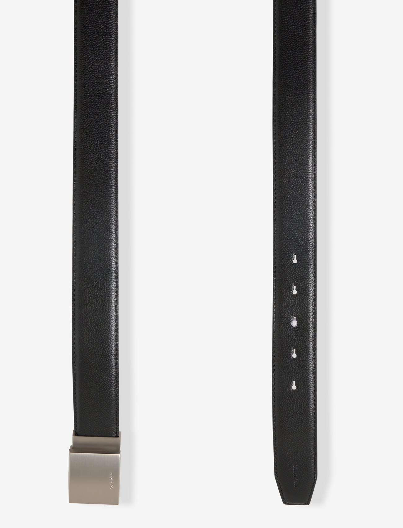 Calvin Klein - DRESS PLAQUE PEBBLE 35MM ADJ - klassisch gürtel - black   brushed nickel - 1