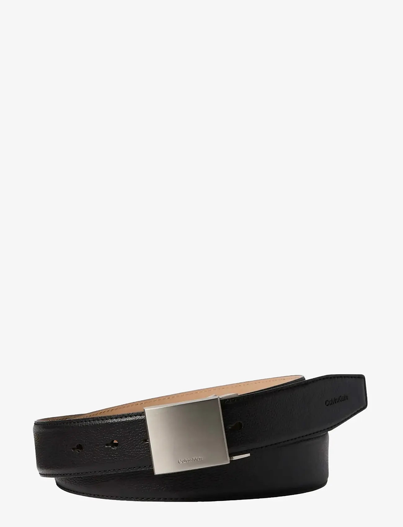 Calvin Klein - DRESS PLAQUE PEBBLE 35MM ADJ - klassisch gürtel - black   brushed nickel - 2