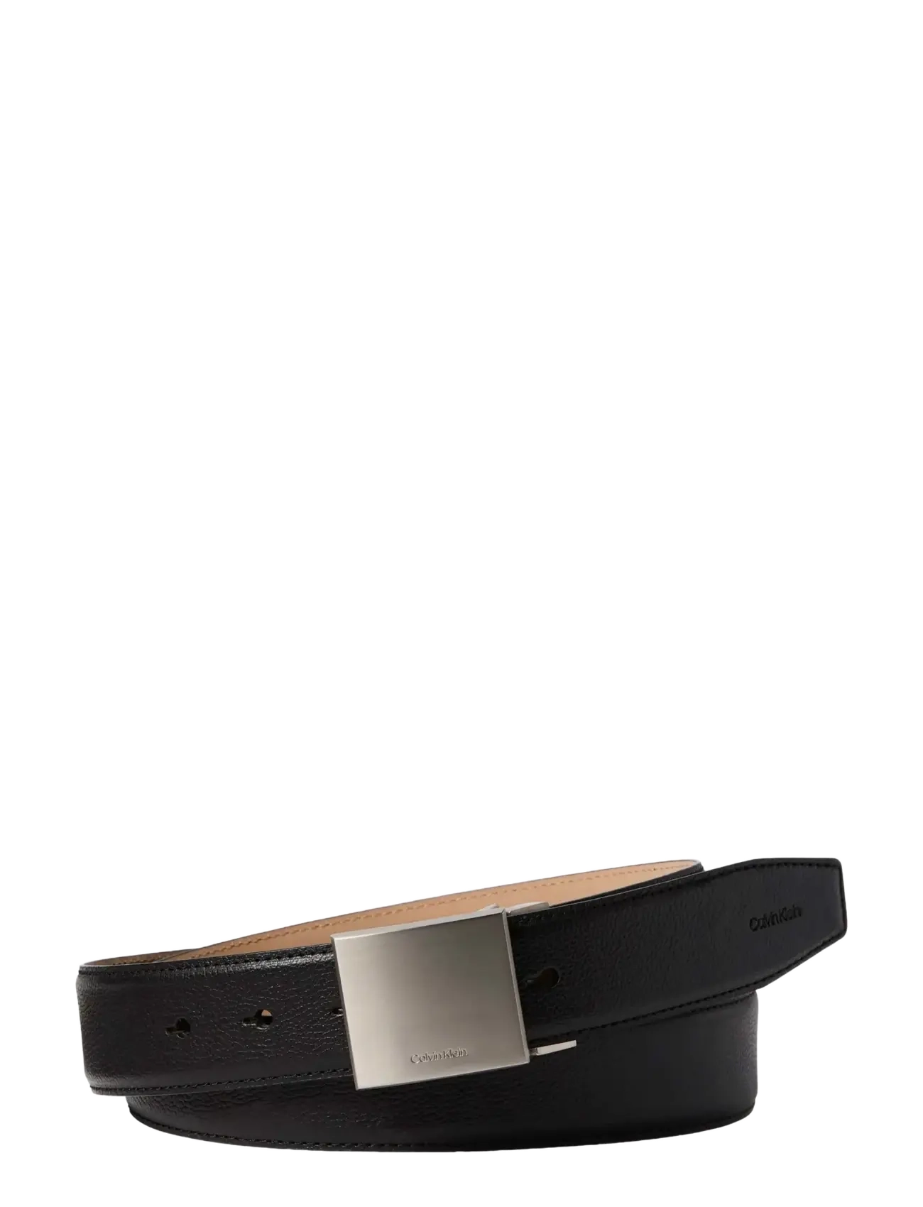Calvin Klein - DRESS PLAQUE PEBBLE 35MM ADJ - klassikalised vööd - black brushed nickel - 2