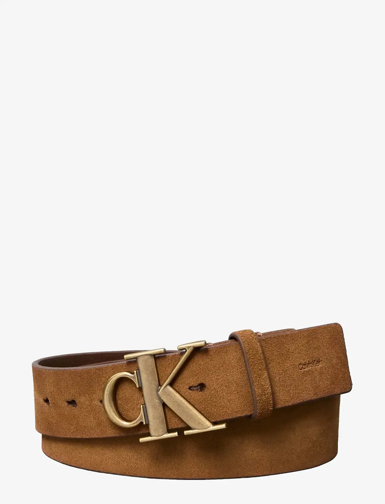 Calvin Klein - CK BUCKLE SUEDE 40MM FIXED - klassiske bælter - brown   antique brass - 0