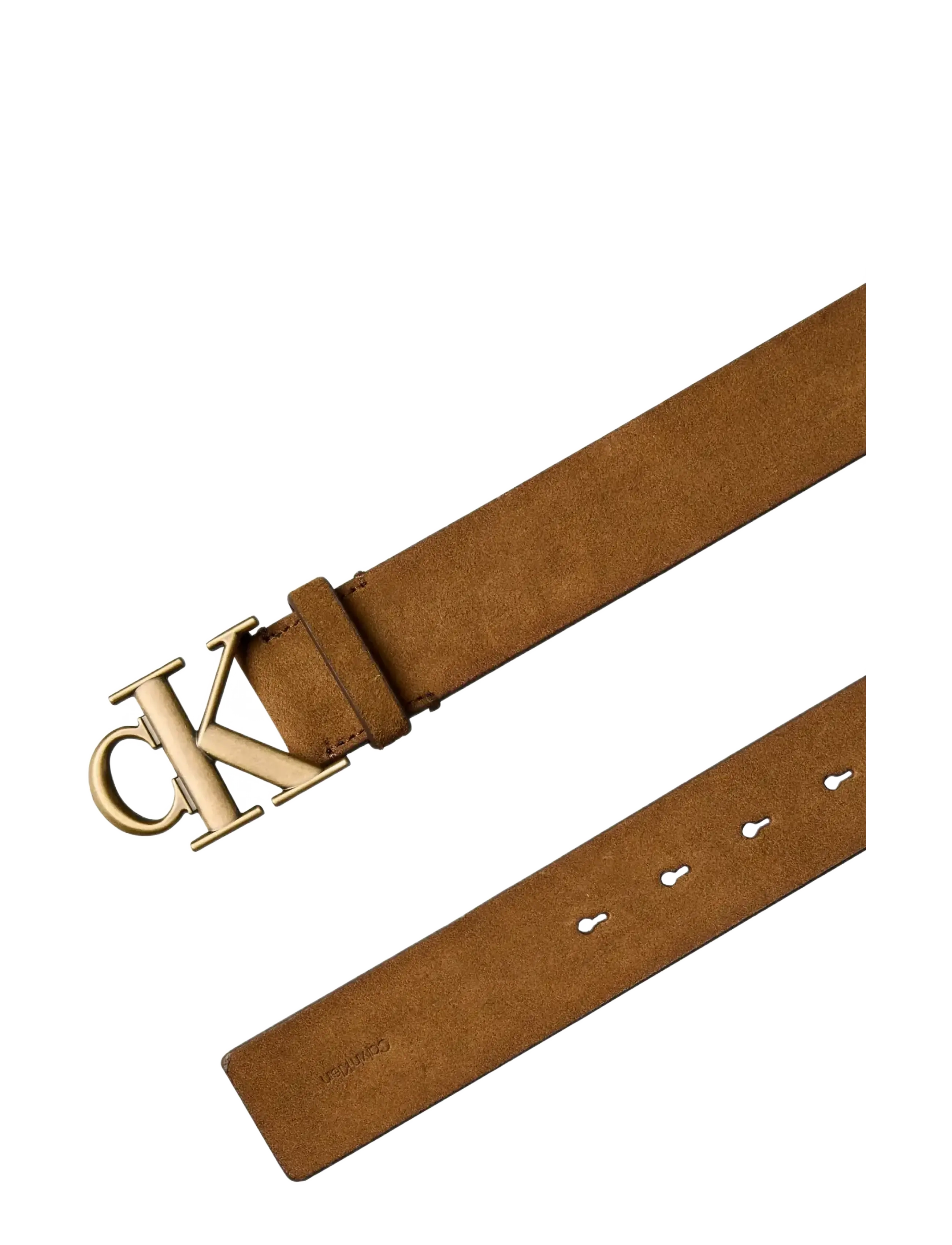 Calvin Klein - CK BUCKLE SUEDE 40MM FIXED - gimtadienio dovanos - brown   antique brass - 2